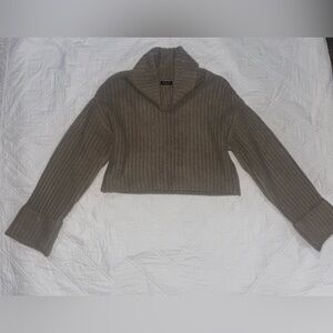 Dynamite Taupe Ribbed Turtleneck Sweater